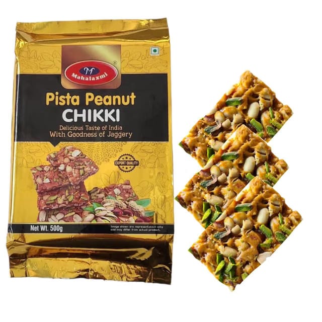 MAHALAXMI????? Pista Peanut Chikki|Made With Jaggery|No Preservative|Gluten Free|Gajak|Hand Made Crunchy Indian Sweets