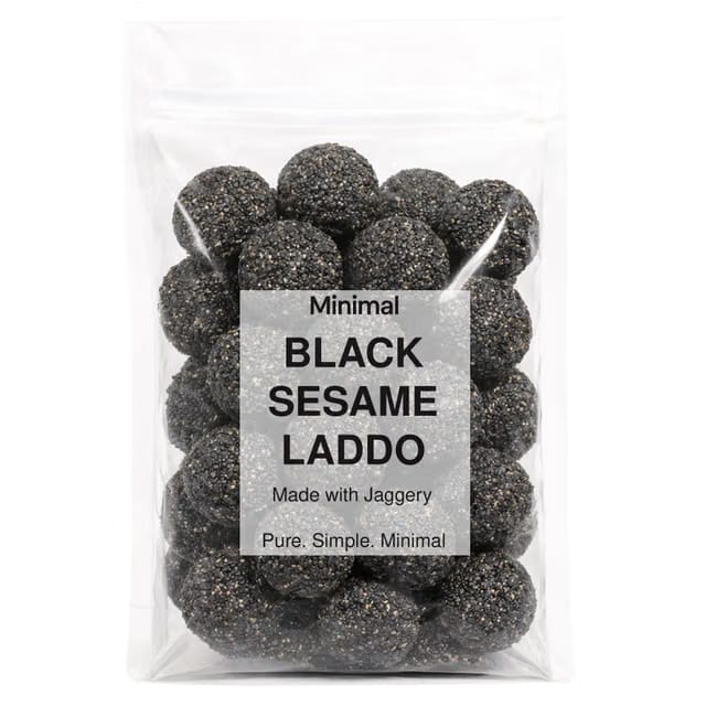 Minimal Black Sesame Seed Laddoos(Made with Organic Jaggery)(Til Laddu)