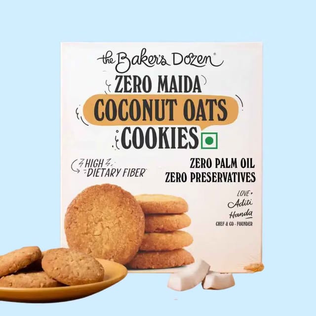 The Baker's Dozen Zero Maida Coconut Oats Cookies