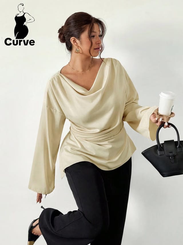Women's Plus Size Draped Top