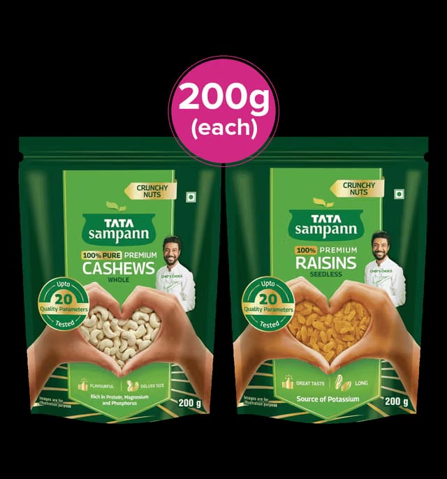 Tata Sampann 100% Pure Premium Cashews Tata Sampann 100% Pure Premium Raisins