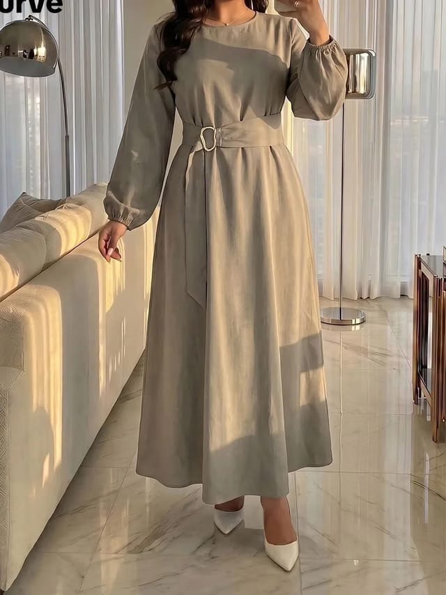 Women's Plus Size Belted Smock Dress