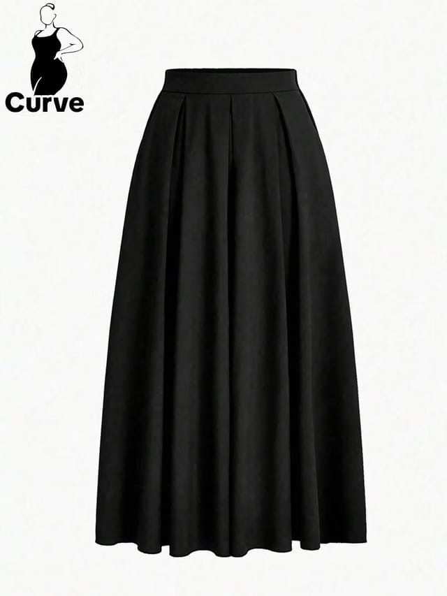 Women's Plus Size Pleated A-Line Skirt