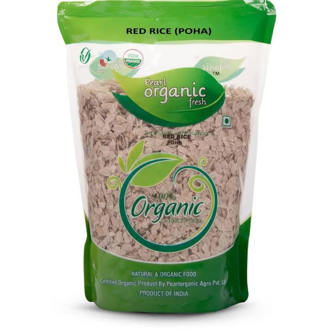 Pearl Organic Fresh RED RICE POHA Basmati Rice (Long Grain, Raw)