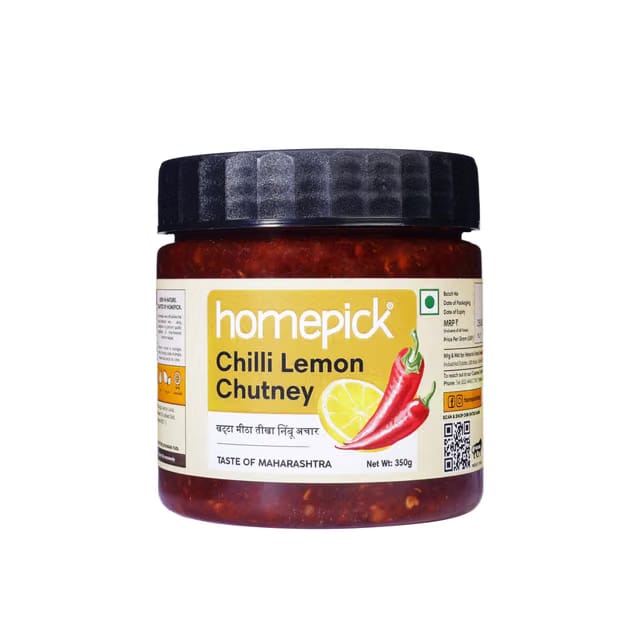 Homepick Chilli Lemon Chutney 350g - Khatta Teekha Meetha Nimbu Achar |Jain