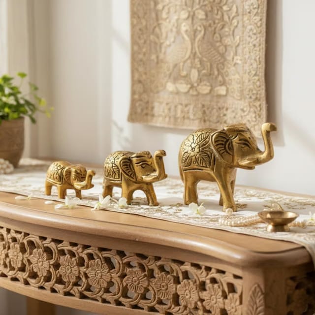 3 Piece Elephant Showpiece Set