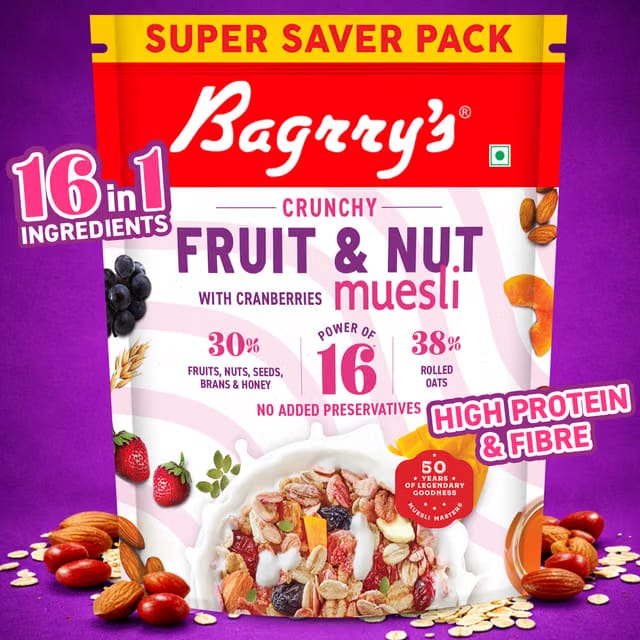 Bagrry's Crunchy Muesli 30% Fruit & Nut with Cranberries