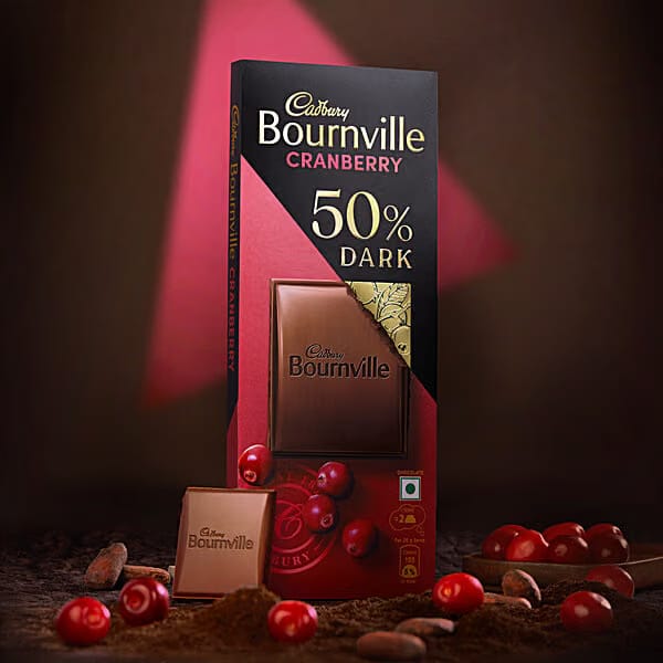Cadbury Bournville Cranberry 50% Dark Chocolate Bar