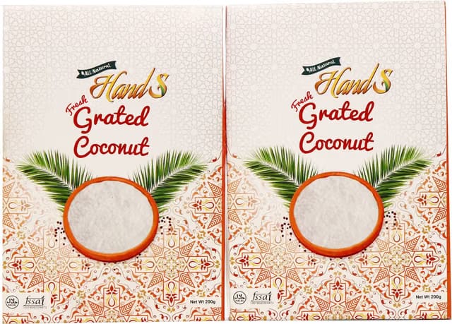 Hands Fresh Grated Coconut Kernel