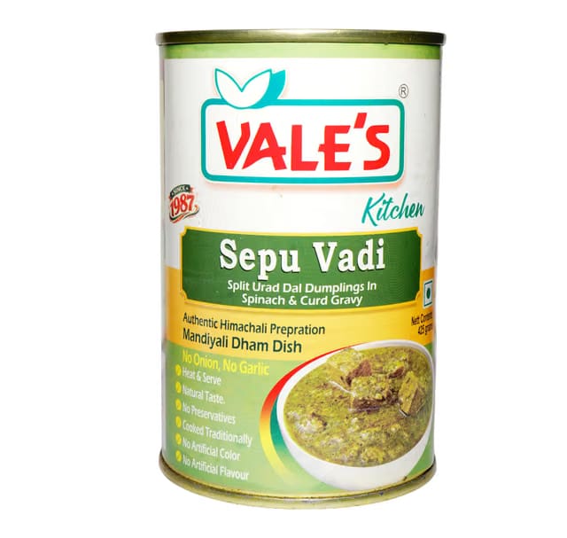 VALE'S Sepu vadi Traditional Himachali Curry Vegetarian Curry Sweet & Sour Gravy Himachali Dham Canned Food