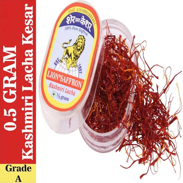 LION SAFFRON Pure Natural Organic Kashmiri Kesar Saffron for Pregnant Women, Biryani and Tilak