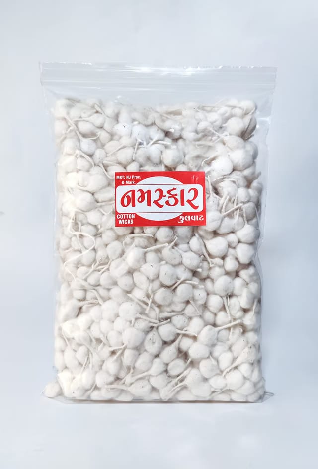 Namaskar Cotton Wicks, Diya Batti/Phool batti for Pooja (Pack of 1000 (Small)), White
