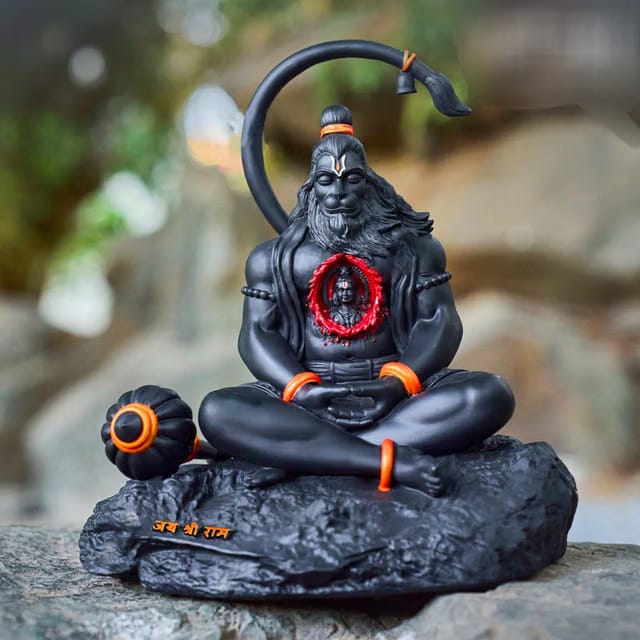 Hanuman Idol (Ramlalla in Heart) Figurine for Car Dashboard, Home & Office Desk