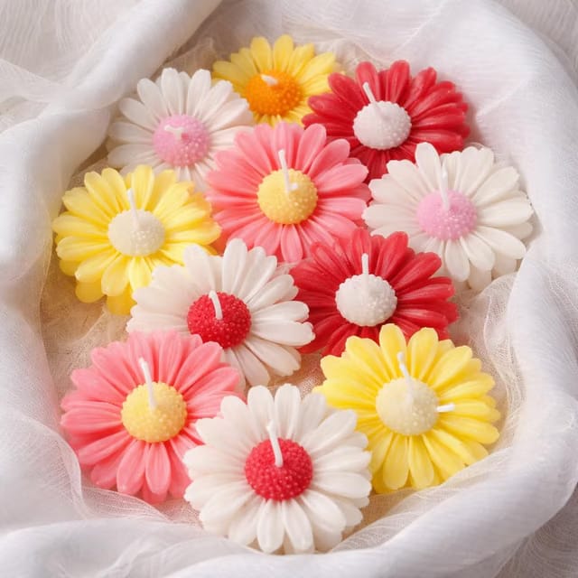 Daisy Flower Scented Floating Candles for Water Bowl – Diwali Decoration for Home