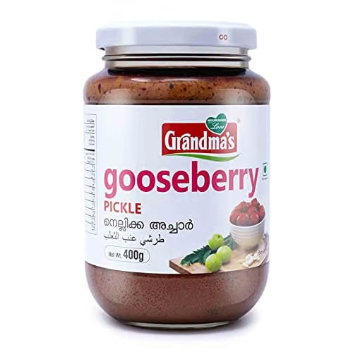 Grandmas Authentic Kerala Style Gooseberry Pickle|Nellikai Pickle|400G|Hot And Spicy South Indian Pickle