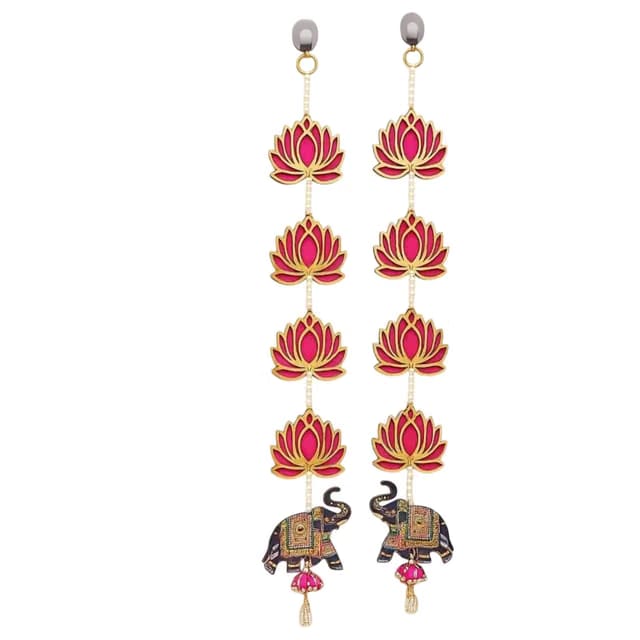 Lotus & Elephant Wall Hanging Toran for Home Decor