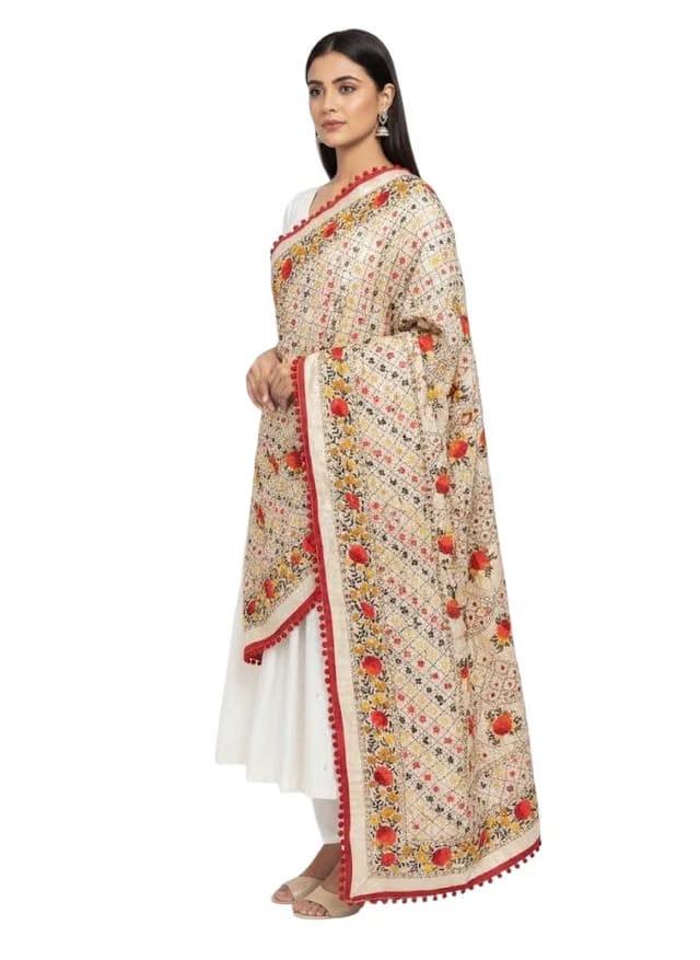 hand work Phulkari Work Dupatta For Womens