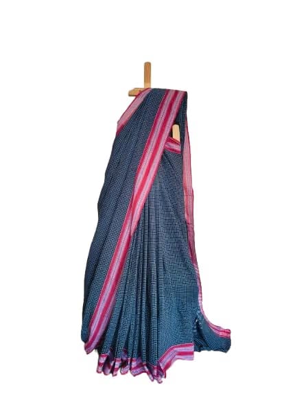 Classic Goan Kunbi saree handwoven- Black