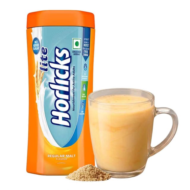 Horlicks Lite Jar Regular Malt Drink Mix