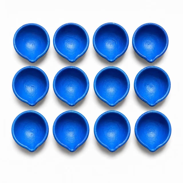 Potterywalaz Clay Diyas Diya Deepak Colorful Set Earthen Diwali Decoration Puja