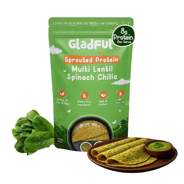 Gladful Multi Lentil Spinach Chilla Mix
