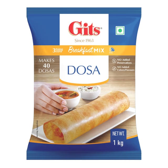 Gits Rice Dosa Instant Mix, Makes 40, Pure Veg