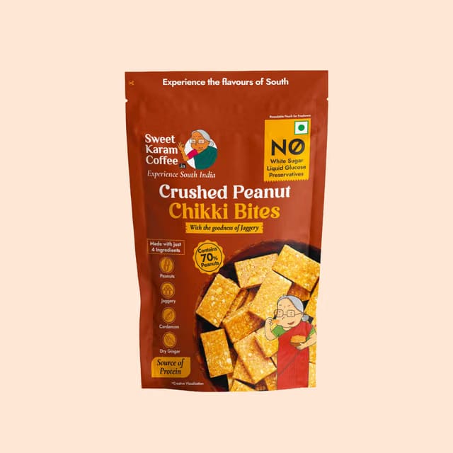 Sweet Karam Coffee Crushed Peanut Chikki Bites