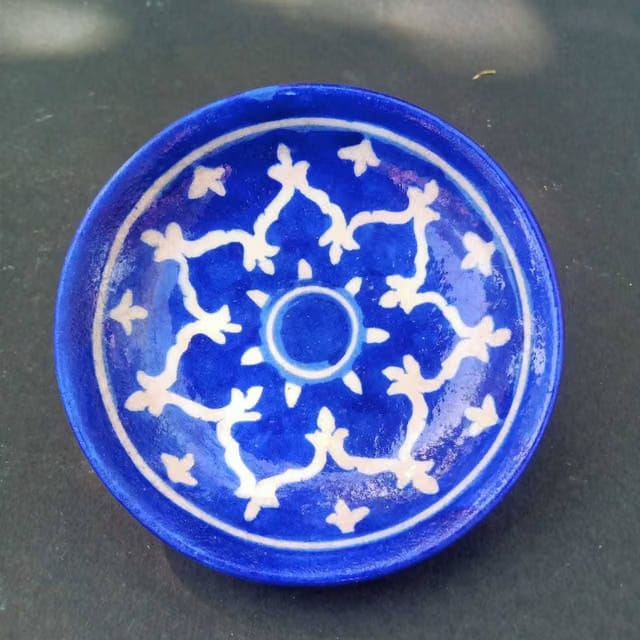 Heritage India Blue Pottery Wall Hanging Plates Size 4" Inches