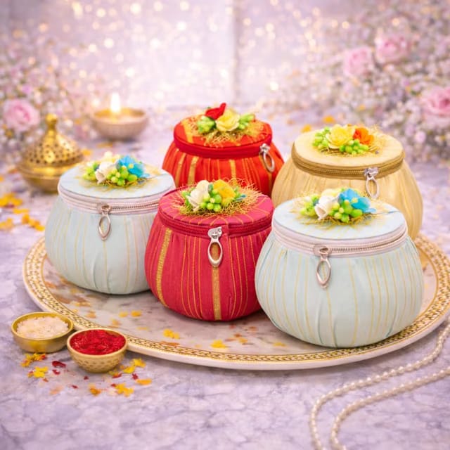 Jaipur Ace Shagun Potli Gift Box Set of 5 with Zipper