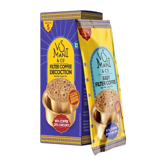 VS Mani & Co Filter Coffee Decoction - Arabica Dark Roast, Strong and Aromatic Instant Filter Coffee Liquid