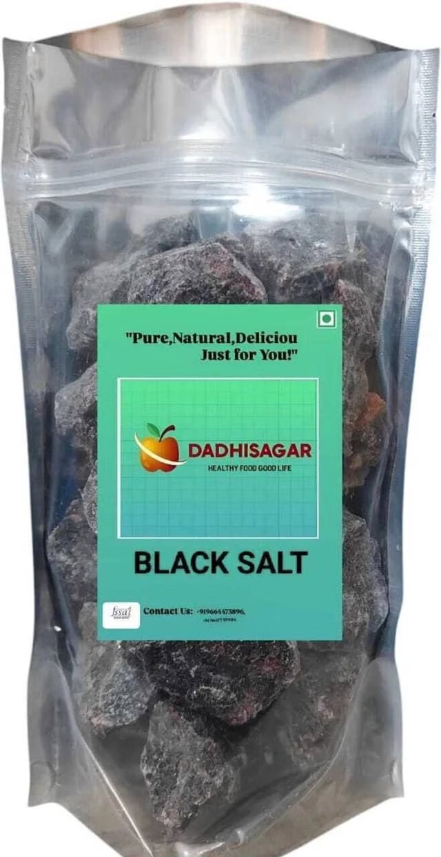 Dadhisagar Black Salt Kala Namak Whole Crystal - Sendha Namak with Natural Trace Minerals Rock Salt