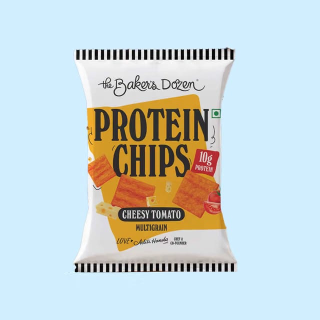 The Baker's Dozen Protein Chips Cheesy Tomato Multigrain