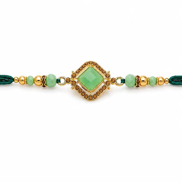 Teal Meenakari Premium Pendant Rakhi