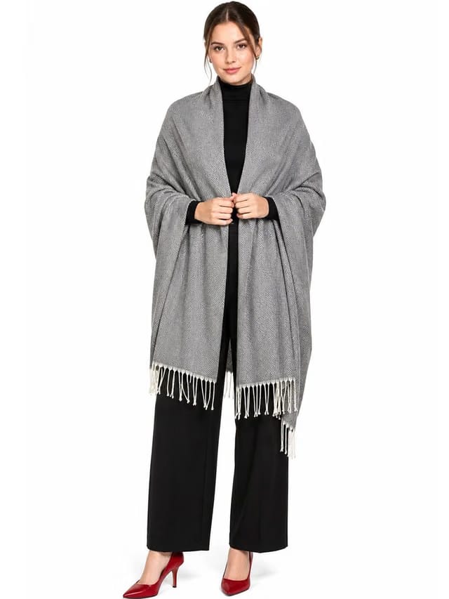 WOOLOASIS Women Geometric Woven Design Shawl