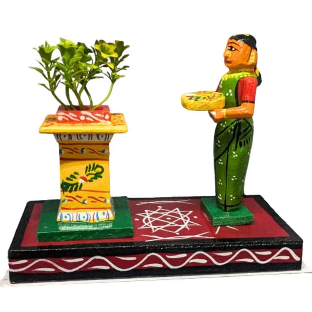 SIMPLE DAYS Kondapalli Wooden Handicrafted Tulasikota Women