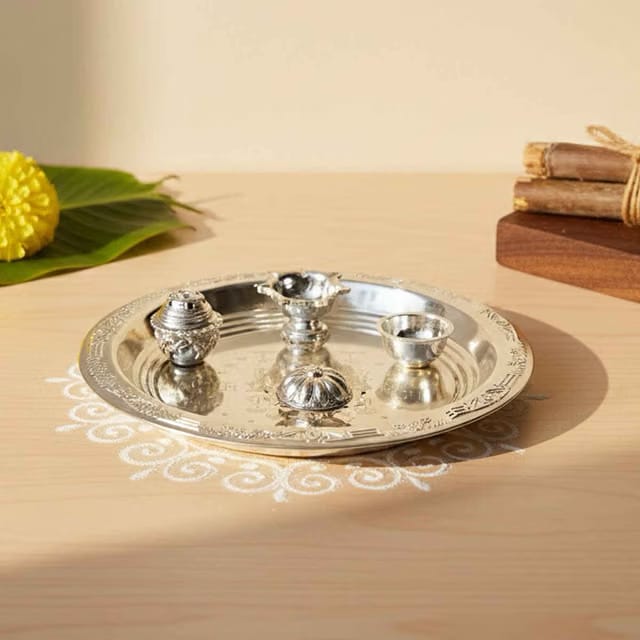 Steel Pooja Thali Set