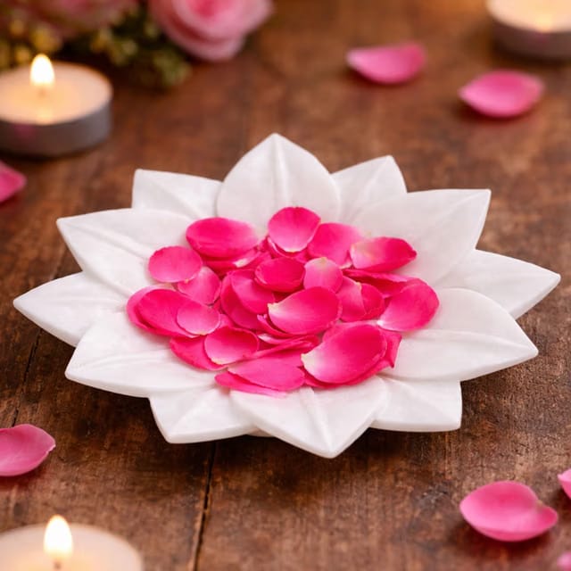 Marble Bowl Lotus Shape for Home Decor