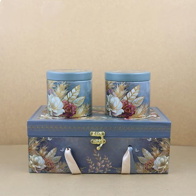 INTERNATIONAL GIFT Premium Wooden Dry Fruit Gift Box with 2 Glass Jars Decorative Storage for Dry Fruits