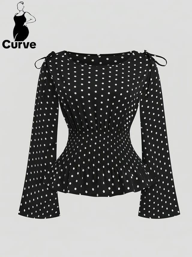 Women's Plus Size Smocked Top