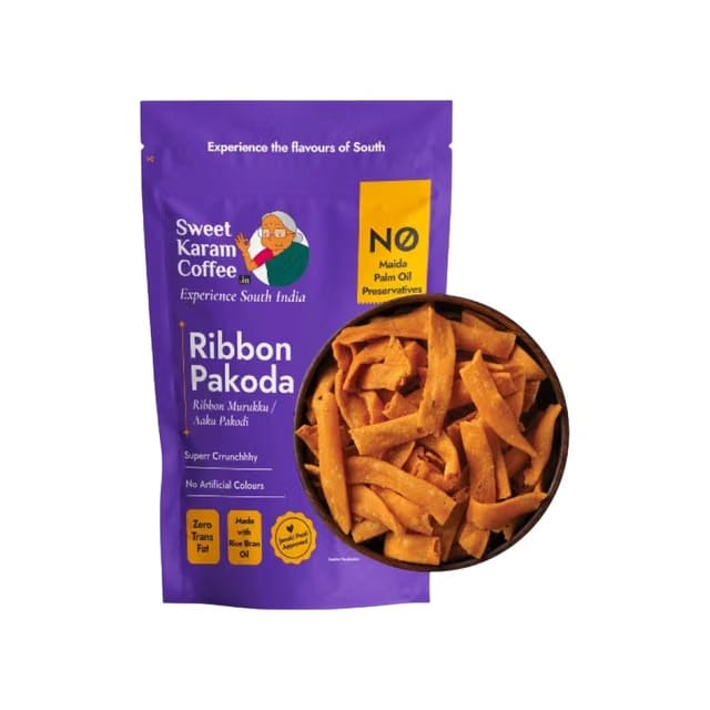 Sweet Karam Coffee Ribbon Pakoda / Murukku Namkeen - No Palm Oil