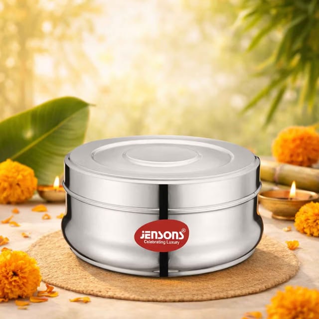 Stainless Steel Belly Shape Poori Dabba 10 Inch