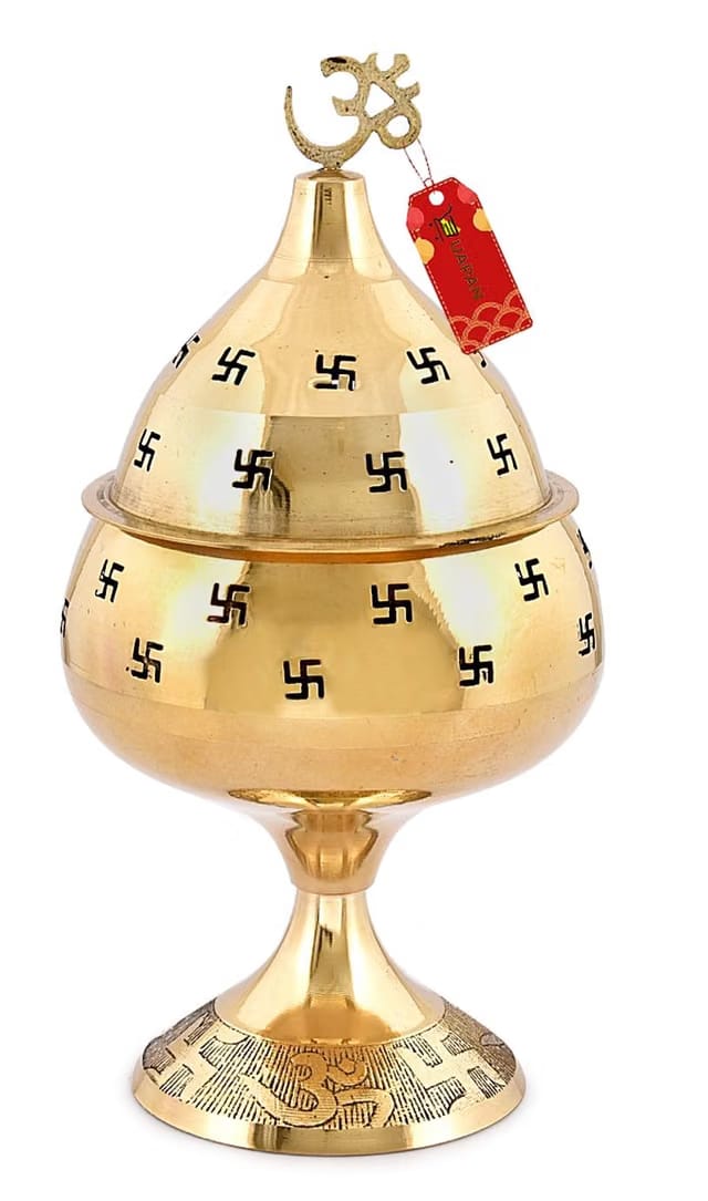 UAPAN akhand Jyoti Akhand Diya Decorative Brass Latern (9 Inch)