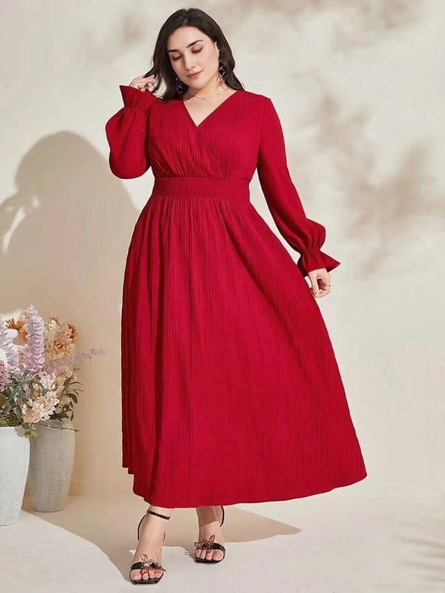 Women's Plus Size Faux Wrap Dress