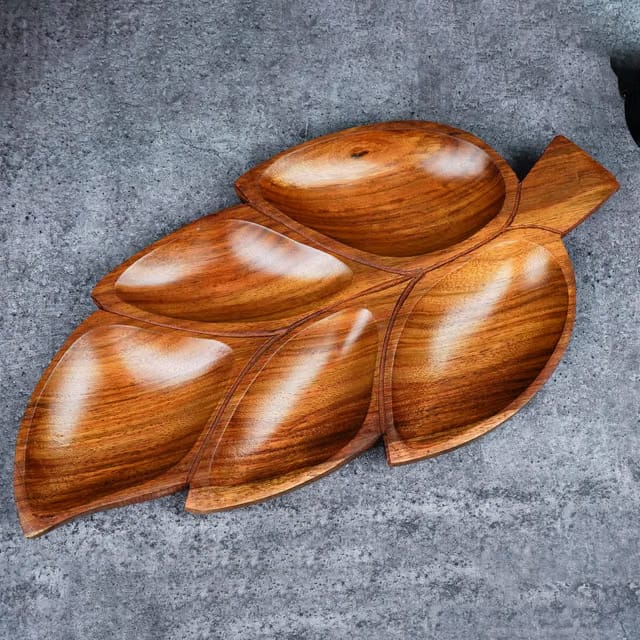 Naayaab Craft Luxury Premium Pakka Sheesham Wood Dry Fruits Serving Tray