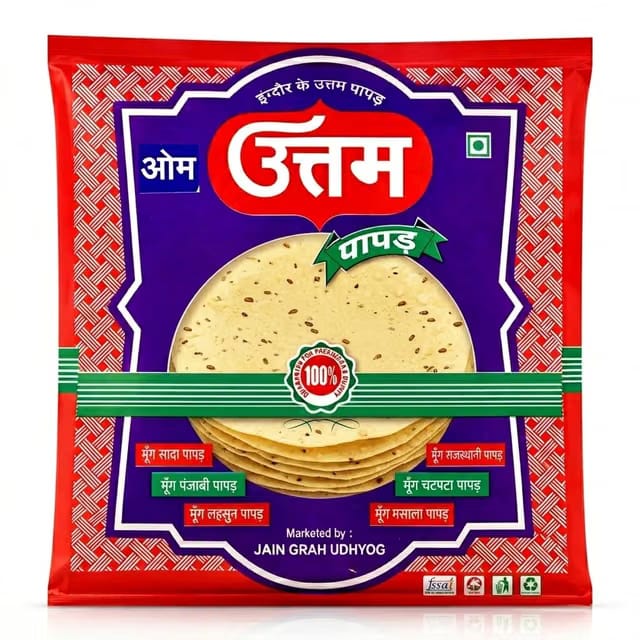 Om Uttam Moong Papad - 100% Natural