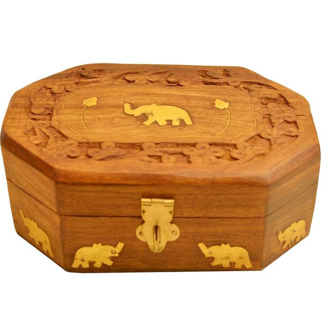 Handcrafted Wooden Jewelry Box Indian Handicrafts Wooden Jewelry Box Handmade Elephant Jewellery