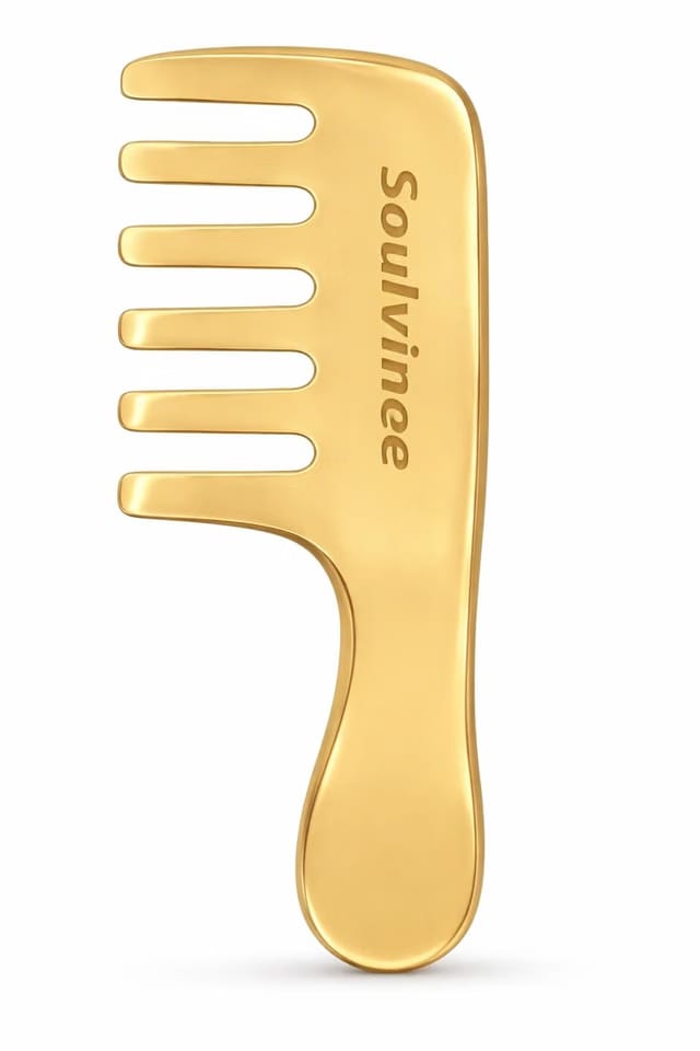 Bronze Kansa Gua Sha Manual Handheld Massager Tool - Kansa Comb With Handle -Tendon Massage Scraping Tool Muscle Pain