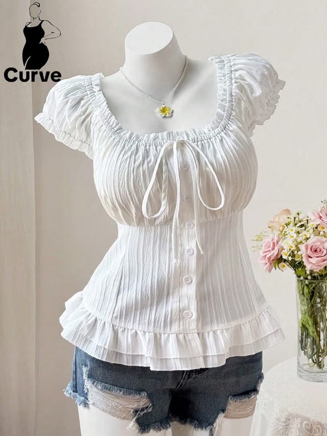 Women's Plus Size Ruffle Top