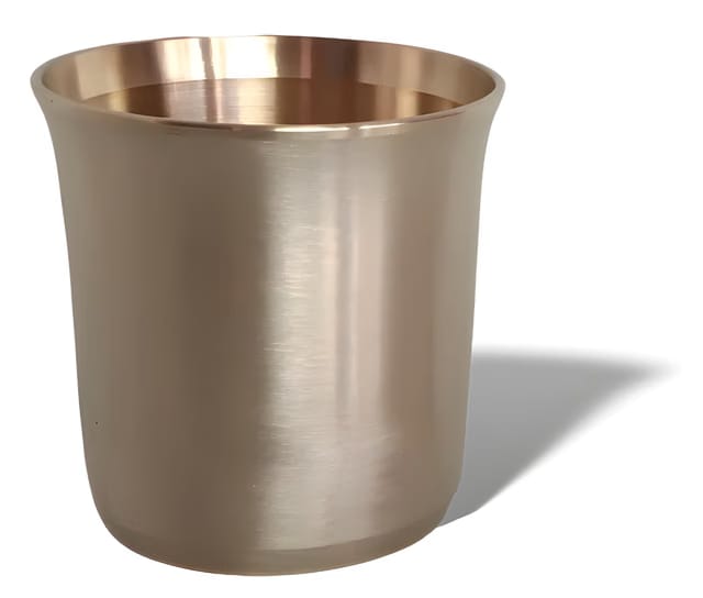 Blessing Art Pure Kansa Bronze Glass/Tumbler in Matte Finish -1 Piece, 200 Ml, Gold- Handcrafted Ayurvedic Drinking Cup