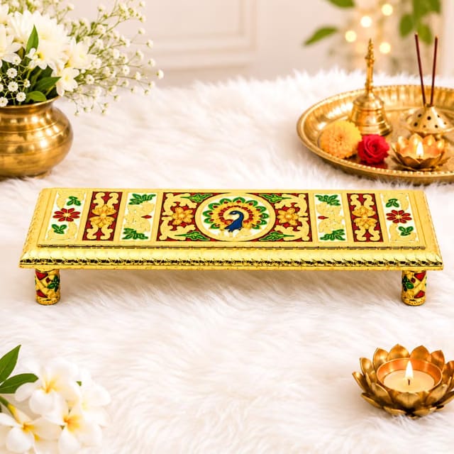 Wooden Pooja Chowki (12 x 4 Inch)